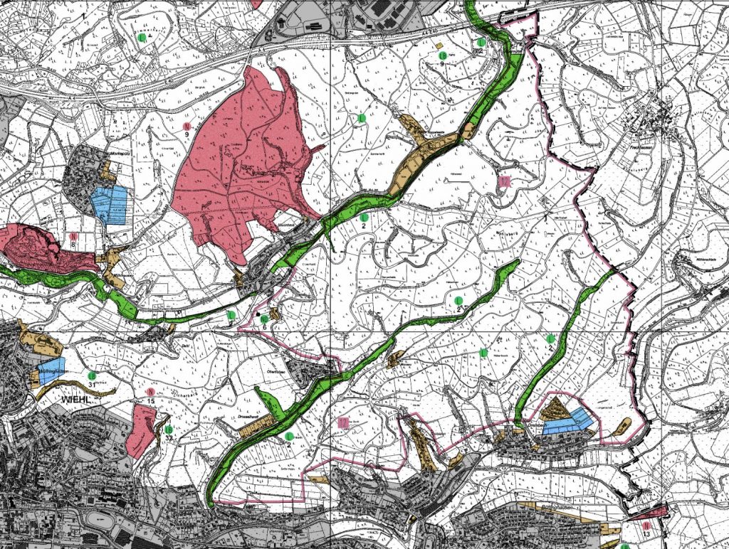 Ausschnitt aus dem Landschaftsplan Nr. 9 Wiehl